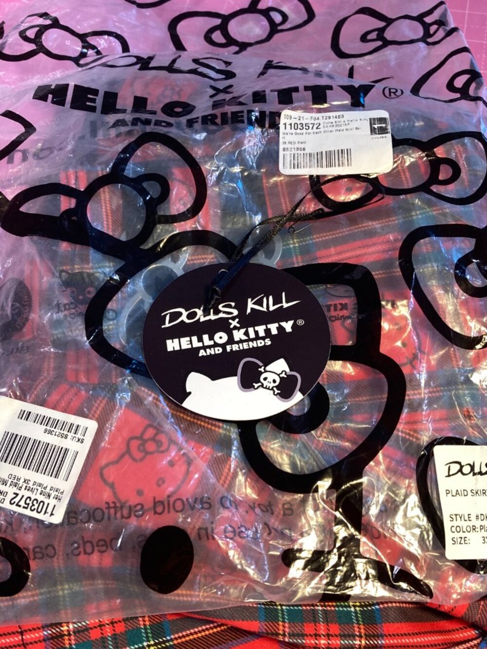 Dolls Kill x Hello Kitty Good for Each Other Plaid Mini Skirt - Picture 7 of 7